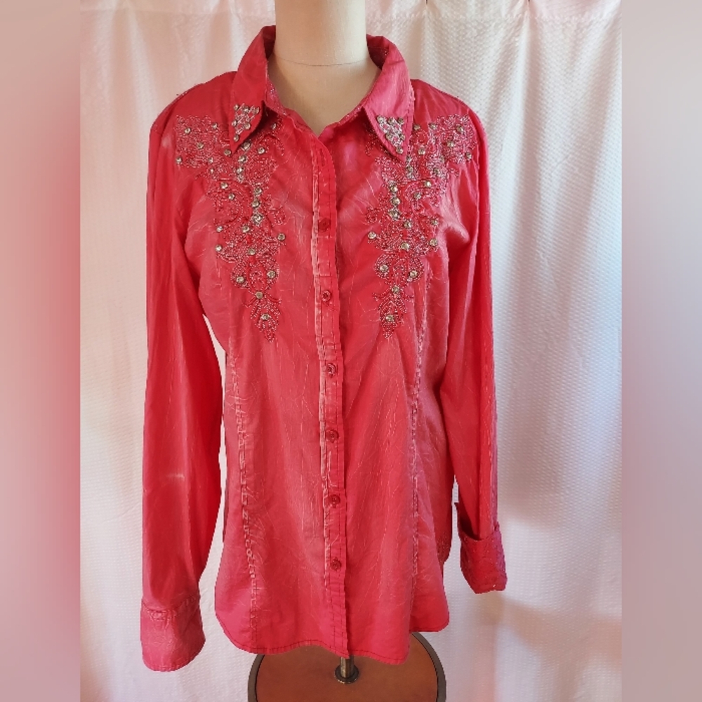 Roar Pink Embroidered Blouse